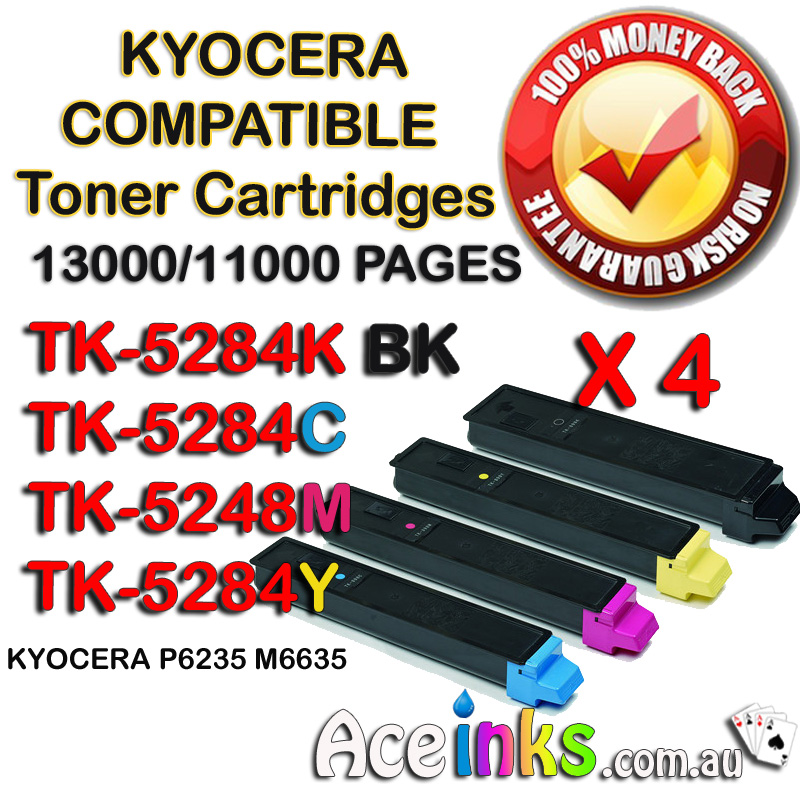 4 Pack Combo Compatible Kyocera TK-5284K BK CMY